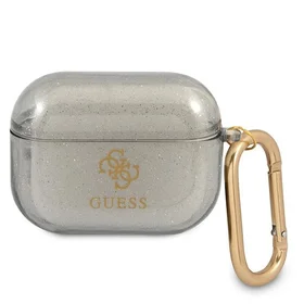 Guess GUAPUCG4GK AirPods Pro dėklas juodas/juodas Glitter kolekcija