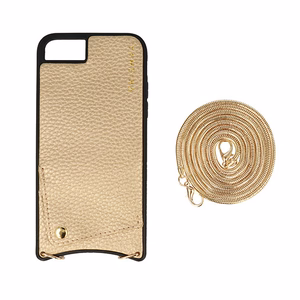 Dėklas IPHONE XS MAX – Paprastas odinis dėklas – auksinis