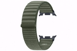 Alyvuogių spalvos „Samsung SVL33LG Fabric Band“ medžiaginis laikrodžio dirželis (M/L), skirtas „Galaxy Watch9“ ir „Galaxy Watch8“