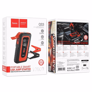 Išorinė baterija Hoco 10000 mAh 2A su automobilio avariniu starteriu QS3 juoda