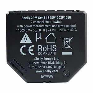 Shelly 2PM Gen4 dvigubas WiFi relė su energijos matavimu