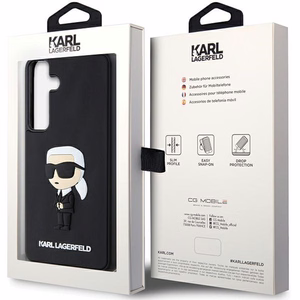 Karl Lagerfeld 3D Guminis Ikonik dėklas telefonui Samsung Galaxy S24+ - juodas