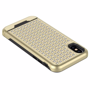 Zizo Star Diamond Hybrid dėklas, skirtas iPhone X, aukso spalvos ir juodas