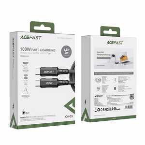 Acefast C4-03 Black USB-C - USB-C PD QC кабель 100W 5A 480Mb/s 2m - черный