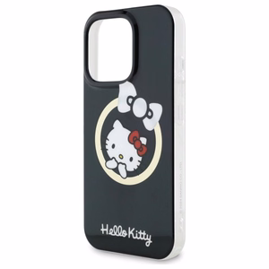 Hello Kitty IML Linksmas kaspinas magnetinis iPhone 16 Pro dėklas - juodas