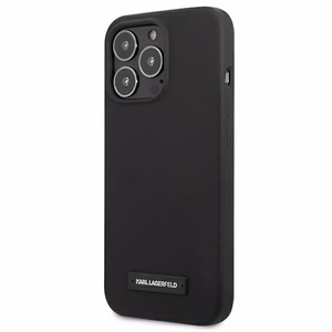 Karl Lagerfeld silikoninis plokštelės dėklas iPhone 13 Pro / iPhone 13 - juodas