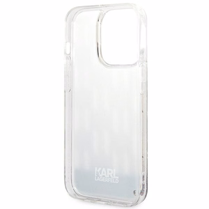 Karl Lagerfeld KLHCP14LLMNMS iPhone 14 Pro 6.1 kietasis dėklas sidabrinis skystas blizgutis Monogram