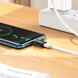 Adapteris Hoco (UA31E) iš USB-C į Lightning (OTG) juodas