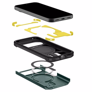 Spigen Tough Armor Mag MagSafe dėklas, skirtas Google Pixel 11, tamsiai žalias