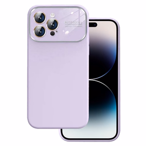 Minkštas silikoninis dėklas objektyvui Iphone 14 Pro šviesiai violetinė