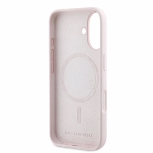 Karl Lagerfeld silikoninis dėklas telefonui Nauble Heads Print Magnetinis iPhone 16 Plus - rožinis