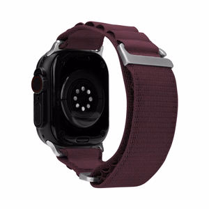 Mobilize nailoninis laikrodžio dirželis - Alpine - titano jungtis - Apple 38/40/41mm - bordo