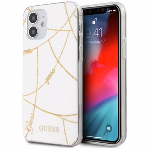 Dėklas telefonui (m) iPhone 12 mini 5.4" - baltas/baltas kietasis dėklas Saffiano