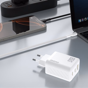 Dudao A29 65W GaN sieninis įkroviklis 2 x USB-C + 1 x USB-A - baltas