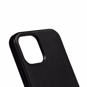 Crong Essential Cover dėklas, skirtas iPhone 12 Pro Max, dirbtinės odos, juodas