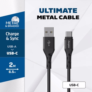 Energizer Ultimate C520CKBK USB-A–USB-C įkrovimo ir duomenų laidas, 2 m, juodas