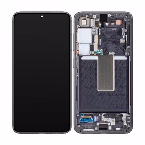 Ekranas skirtas Samsung S911 S23 su rėmeliu / Phantom Black (Graphite) / HQ