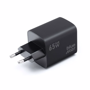 BLUE STAR kelioninis įkroviklis GaN 4A 65W 2 x Type C + USB A PD QC4.0 VT-43 juodas