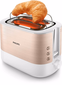 Philips Viva Collection HD2638/11 toaster 7 2 slice(s) 950 W Rose gold, White
