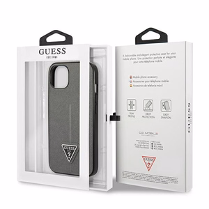 Guess GUHCP14SPSATLG iPhone 14 6.1 "sidabrinis kietas dėklas SaffianoTriangle Logo