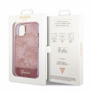 Guess GUHCP14MHGJGHP iPhone 14 Plus 6.7 "rožinis/rožinis kietas dėklas Jungle Collection