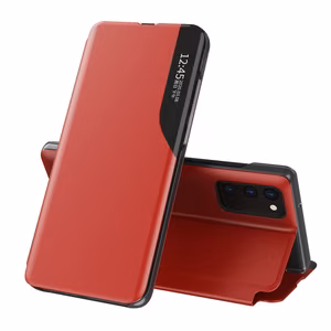 Dėklas telefonui Samsung Galaxy A72 4G raudonas su stovu, Eco Leather View Case