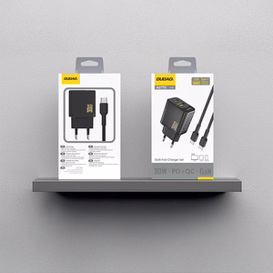 Dudao A27TCEU PD 30W GaN USB-A USB-C Wall Įkroviklis with USB-C Laidas - Juodas