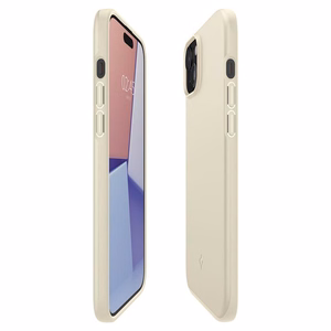 Spigen Thin Fit dėklas telefonui iPhone 15 Plus - smėlio spalvos