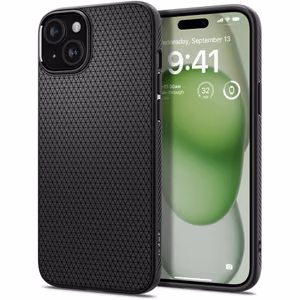 Spigen чехол Liquid Air для iPhone 15 Plus матовый чёрный