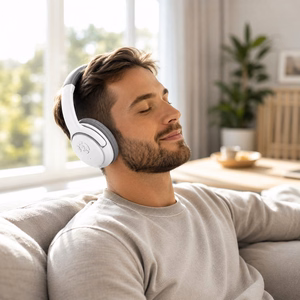 Esperanza Libero belaidės ausinės ant galvos muzikai Bluetooth pilkos, baltos