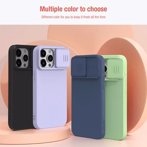 Dėklas Nillkin CamShield Silky Silicone Apple iPhone 15 Plus juodas