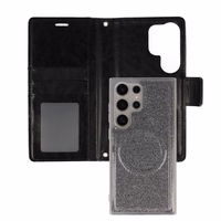 Glitter Magsafe Dėklas telefonui Samsung Galaxy S24 Plus juodas