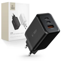 Tech-Protect C65W įkroviklis 2x USB-C PD 65W / USB-A QC 3.0 - juodas