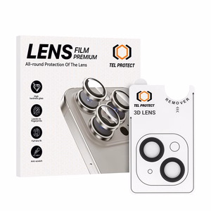 Apsauginis stiklas Tel Protect 3D Lens ant kameros Iphone 14/14 Plus/16e juodas (2 lęšiai)