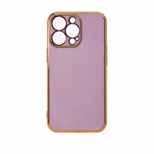 Lighting Color dėklas telefonui Xiaomi Redmi Note 11 gelinė apsauga su auksiniu rėmeliu violetinė
