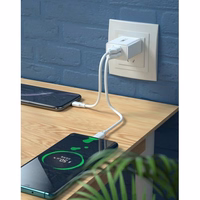 Įkroviklis WK Design "WP-U56" baltas (Ports: 2xUSB) + "Type-C" 100cm laidas