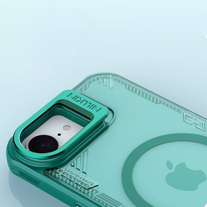 Nillkin Iceblade Prop magnetinis dėklas su stovu iPhone 16e telefonui - žalias