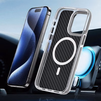 FIBER dėklas telefonui suderinamas su magnetine funkcija IPHONE 16E pilka