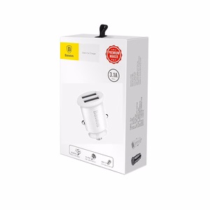 Baseus automobilinis įkroviklis Grain 2x USB 3,1A baltas