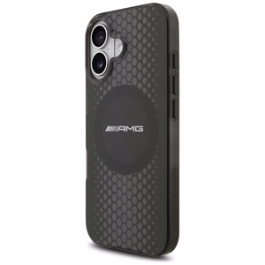 AMG Dvigubo sluoksnio skaidrus grafikos MagSafe dėklas telefonui iPhone 17 - juodas