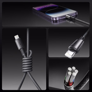 USB kabelis Joyroom SA-50 USB-A to Lightning 3A 1.2m tamsiai pilkas