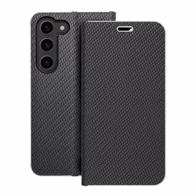Dėklas telefonui LUNA Book Carbon for SAMSUNG S23 - juodas (m)