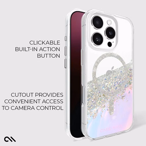 Case-Mate Karat Soap Bubble MagSafe dėklas, skirtas iPhone 16 Pro, vaivorykštinis