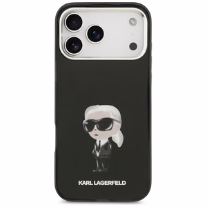 Karl Lagerfeld IML akvarelės Karl ir logotipo magnetinis dėklas telefonui iPhone 17 Pro Max - juodas