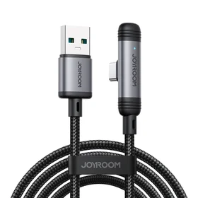 Joyroom S-A56 EnjoyX serijos 90° USB-A - USB-C 3A kabelis 1.2m - juodas