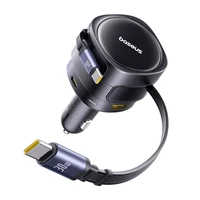"Baseus Enjoyment Max" automobilinis įkroviklis su USB-C+USB-C kabeliais ir USB-A+USB-C prievadais, 90 W, juodas