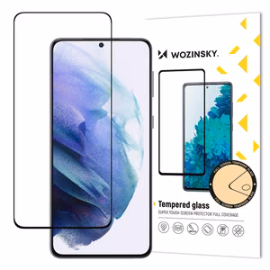 LCD apsauginis stikliukas "Wozinsky 5D Full Glue" Samsung G991 S21 5G pritaikytas dėklui juodas
