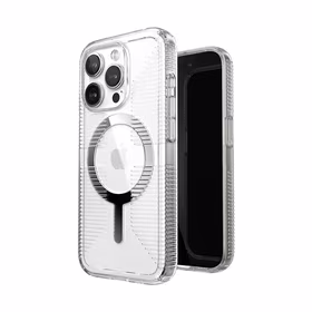Speck Gemshell Grip + MagSafe - dėklas iPhone 15 Pro (Clear / Chrome Finish)