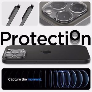 Spigen Optik.tR kameros apsauga iPhone 14 Pro / Pro Max / 15 Pro / Pro Max / 16 Pro / Pro Max – skaidri, 2 vnt.