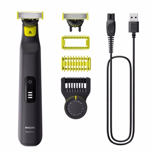 Philips OneBlade Pro 360 QP6542/15 – drėgnam ir sausam naudojimui skirta veido ir kūno skutimosi mašinėlė, veikia 90 min., ličio jonų, juoda